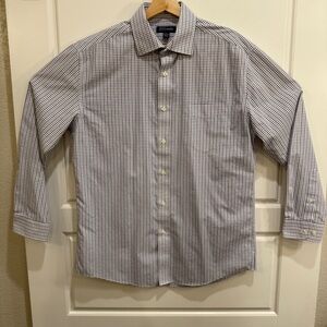 Mercer Street Studio Men’s Dress Shirt 15.5 32/33 Blue Checkered Plaid